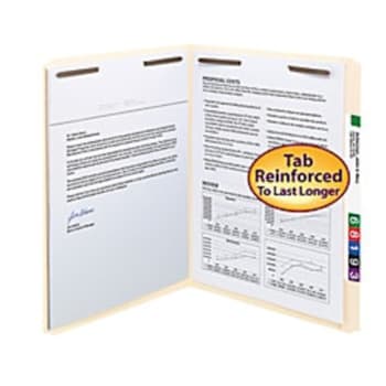 Image for SMEAD® Manila Reinforced Tab Fastener Folders, Legal, Box Of 50 from HD Supply
