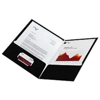 Image for Office Depot Brand Laminated Twin Pocket Portfolios, Black Package Of 10 from HD Supply