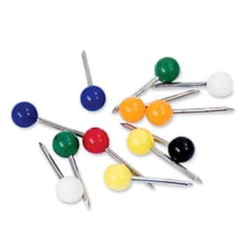 Image for Gem Office Products Spherical Head Map Tacks Assorted Color, Box Of 10 from HD Supply
