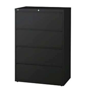 Realspace® PRO Steel Lateral File, 4 Drawer, 52-1/2"H x 36"W, Black