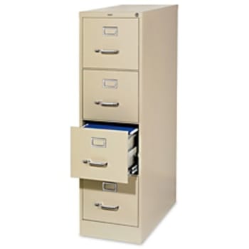 Realspace® PRO 26-1/2" Depth Vertical Letter File Cabinet, 4 Drawer, Putty