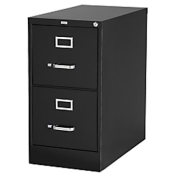 Realspace® PRO 26-1/2" Depth Vertical Letter File Cabinet, 2 Drawer, Black
