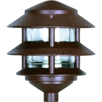 Satco® 8" Landscape Pagoda Light Fixture, Bronze, Two Louver, Small Hood