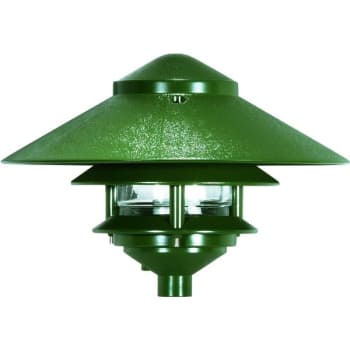 SATCO® 8" Landscape Pagoda Light, Two Louver, Large Hood, Green