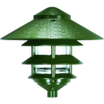 SATCO® 8" Landscape Pagoda Light, Three Louver, Large Hood, Green