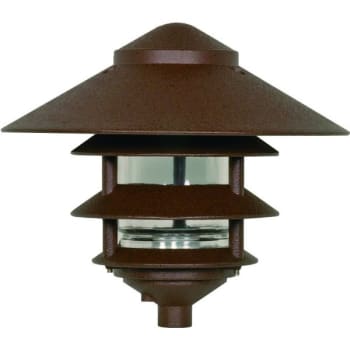 Image for SATCO® 8" Landscape Pagoda Light, Three Louver, Large Hood, Bronze from HD Supply