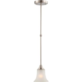 SATCO® 1 Light Mini PendantBrushed Nickel Incandescent Frosted Glass