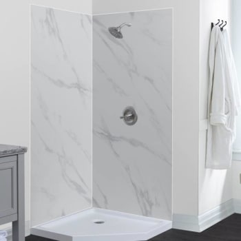 Image for Foremost 42 X 42 X 78 Shower Wall In Carrara White from HD Supply