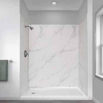 Foremost 60 X 32 X 78 Shower Wall In Carrara White