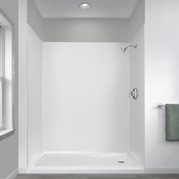 Foremost 60 X 32 X 78 Shower Wall In White Subway