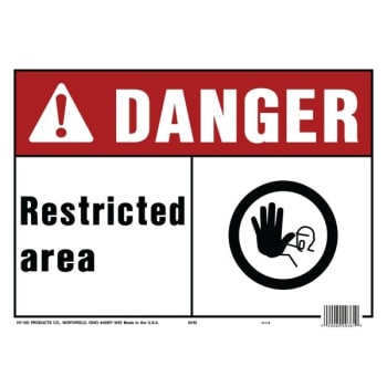 Image for HY-KO "DANGER Restricted Area" Sign, Polyethylene, 14 x 10", Package Of 5 from HD Supply