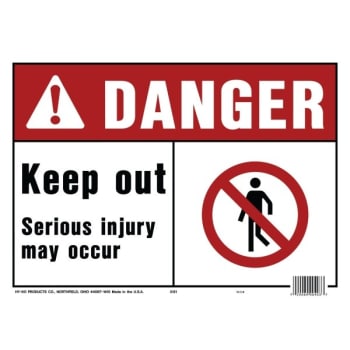 Image for HY-KO "DANGER KEEP OUT" Sign, Polyethylene, 14 x 10", Package Of 5 from HD Supply