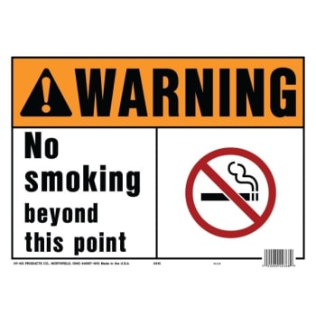 Image for Hy-Ko "warning No Smoking" Sign, Polyethylene, 14 X 10", Package Of 5 from HD Supply