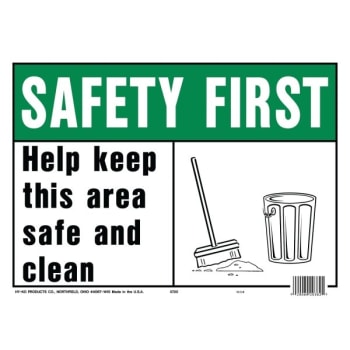 Image for HY-KO "Safety First Keep Area Safe" Sign, Polyethylene, 14 x 10", Package Of 5 from HD Supply