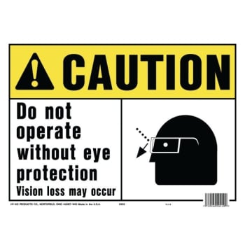 Image for HY-KO "CAUTION" Eye Protection" Sign, Polyethylene, 14 x 10", Package Of 5 from HD Supply