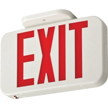 Lithonia Lighting® LED Emergency Exit Sign with Switchable Red/Green Letters, Battery Back-Up, White