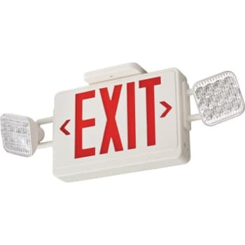 Lithonia Lighting® LED Emergency Exit Combo with Red/Green Switchable Letters, Square Lamps, White