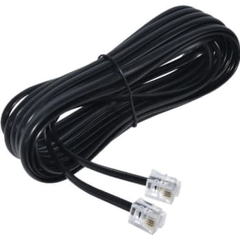 Adamax 15 Ft. Modular Telephone Line Cord, Black, Package Of 5