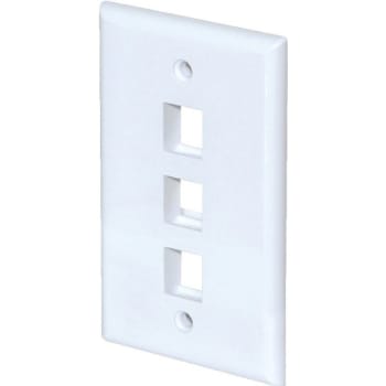 Image for Adamax Quickport 3-Port Wall Plate, White, Package Of 5 from HD Supply