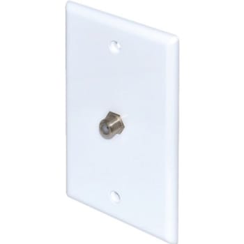 Adamax Cable Tv Jack Wall Plate, White, Package Of 5