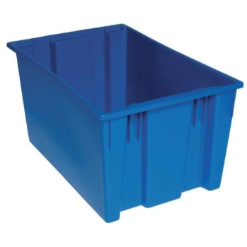 Quantum Storage Systems® Blue Stack And Nest Totes 29-1/2x19-1/2x15 In Package Of 3