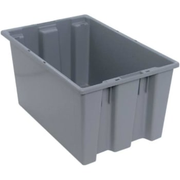 Quantum Storage Systems® Gray Stack And Nest Totes 23-1/2x15-1/2x12 In Package Of 3