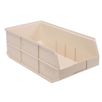 Quantum Storage Systems® Ivory Stackable Shelf Bins 20-1/2x11x7 In Package Of 6