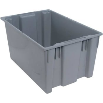 Quantum Storage Systems® Gray Stack And Nest Totes 29-1/2x19-1/2x15 In Package Of 3