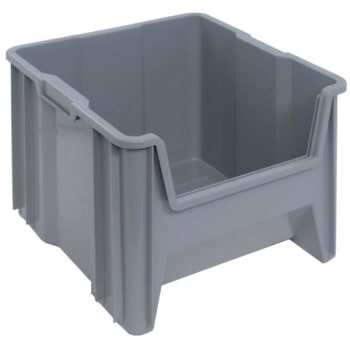 Quantum Storage Systems® Gray Heavy-Duty Stack Containers 17-1/2x16-1/2x12-1/2 In Package Of 2