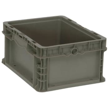 Quantum Storage Systems® Gray Stackers Heavy-Duty Straight Wall Stacking Container 12x15x7-1/2