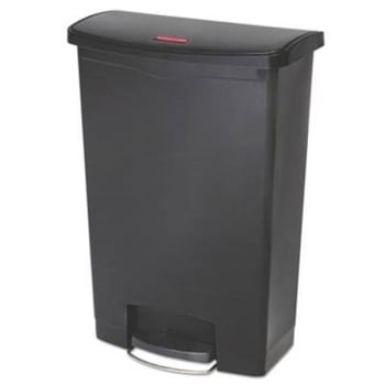 Image for Rubbermaid Commercial Slim Jim 24 Gallon Front Step-On Resin Trash Can (Black) from HD Supply