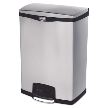 Image for Rubbermaid Commercial Slim Jim 24 Gallon Stainless Steel Front Step Trash Can (Black) from HD Supply