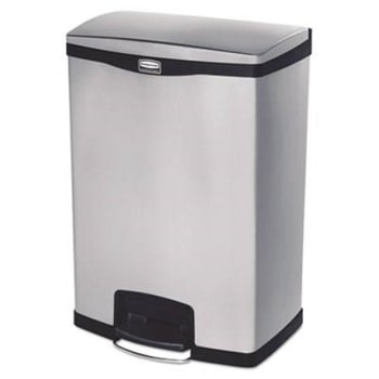 Image for Rubbermaid Commercial Slim Jim 24 Gallon Stainless Steel Step-On Trash Can (Black) from HD Supply