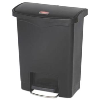 Image for Rubbermaid Slim Jim 8 Gallon Front Step-On Resin Trash Can (Black) from HD Supply