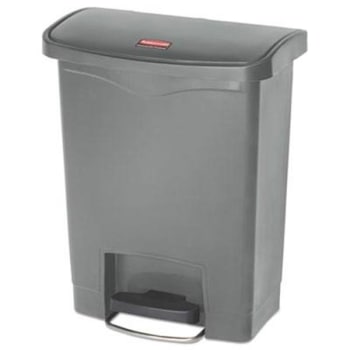 Image for Rubbermaid® Commercial Slim Jim 8 Gallon Front Step-On Resin Trash Can (Gray) from HD Supply