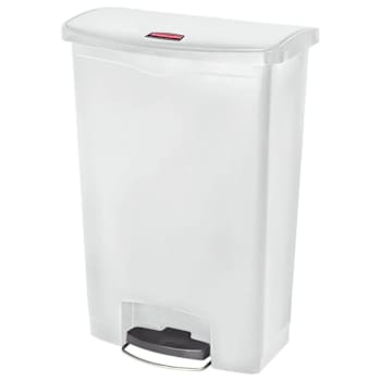 Image for Rubbermaid Commercial Slim Jim 24 Gallon Front Step-On Resin Trash Can (White) from HD Supply