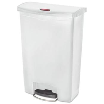 Image for Rubbermaid Slim Jim 24 Gallon Front Step-On Resin Trash Can (White) from HD Supply
