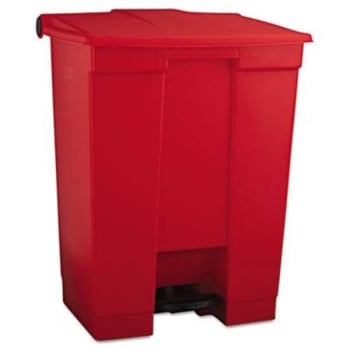 Image for Rubbermaid 18 Gallon Indoor Utility Step-On Trash Can Plastic (Red) from HD Supply