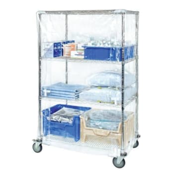 Quantum Storage Systems® Cart Cover Clear Vinyl Velcro Closure 18wx48lx63h Inch
