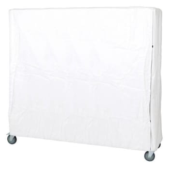 Quantum Storage Systems® Cart Cover 400 Denier White Nylon Velcro Closure 24wx36lx74h Inch