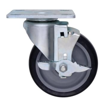 Image for Quantum Storage Systems® Metal One Swivel 5x1-1/4 Thermoplastic Resin Caster With Brake from HD Supply