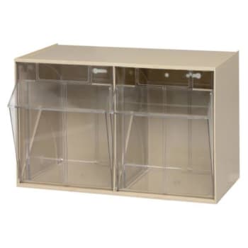 Image for Quantum Storage Systems® Clear Tip Out Bins With Ivory Exterior 11-3/4x23-5/8x13-7/8 In from HD Supply
