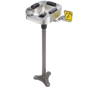 Image for SPEAKMAN® Optimus Stainless Pedestal Mount Emergency Eye & Face Wash System from HD Supply