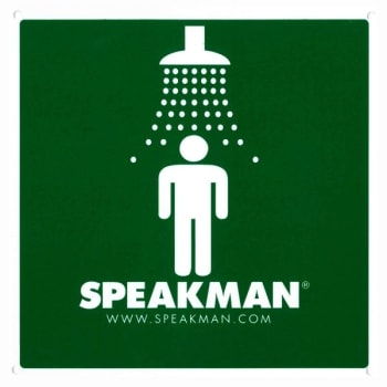 Image for SPEAKMAN® Green/White Plastic Emergency Shower Sign from HD Supply