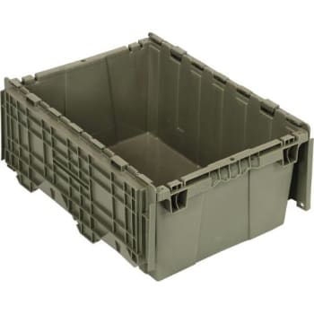 Quantum Storage Systems® Gray Attached Top Distribution Containers 21-1/2x15-1/4x9-5/8 Inch