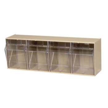 Image for Quantum Storage Systems® Clear Tip Out Bins With Ivory Exterior 6-5/8x23-5/8x8-1/8 In from HD Supply