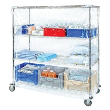 Quantum Storage Systems® Cart Cover Clear Vinyl Velcro Closure 24wx60lx74h Inch