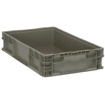 Quantum Storage Systems® Gray Stackers Heavy-Duty Straight Wall Stacking Container 24x15x5 In