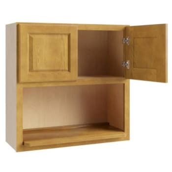 Image for Cnc Cabinetry Country Oak Microwave Wall Cabinet 30w X 30h from HD Supply