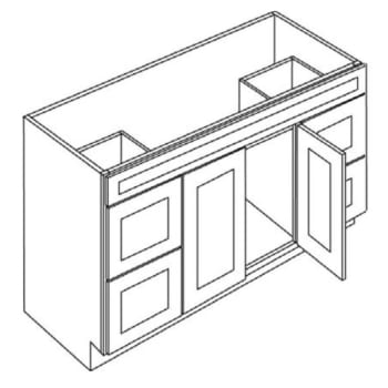 Image for Cnc Cabinetry Country Oak Vanity Base Cabinet Center Sink 48w X 32.5h from HD Supply